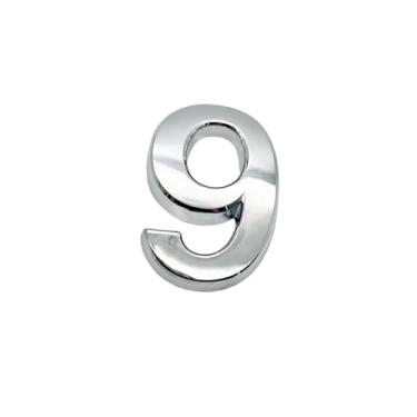 Imagem de NumRealm Número da casa, números de caixa de correio de porta, endereço 3D à prova d'água casa apartamento hotel autoadesivo sinalização, prata - 9