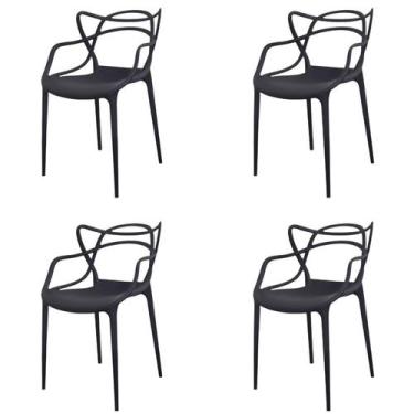 Imagem de Kit 4 Cadeiras Empilhável Inmetro Aviv Master Allegra Fratini Poliprop