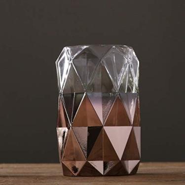 Imagem de Vaso de vidro de flor de diamante minimalista moderno personalidade criativa sala de estar vaso de inserção de mesa de jantar (tamanho: B)