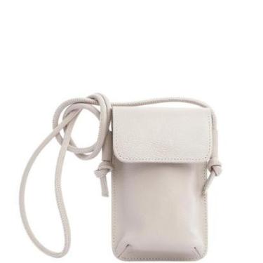 Imagem de Bolsa Crossbody Feminina Leopoldine Off White Couro Legítimo com Alça Ajustável e Bolso Traseiro-Feminino