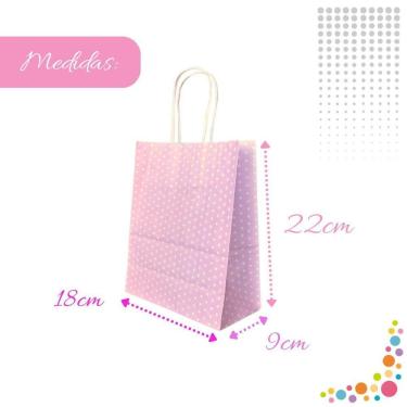 Imagem de Sacola Papel Kraft Para Presente Produtos Bolinhas 18X9X22Cm