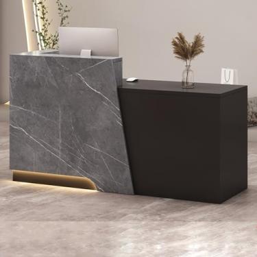Imagem de Mesa de recepção, balcão de recepção, mesa de recepção de salão, mesa de recepção em pé, recepção pequena, balcão de loja, mesa de recepção em forma de L, caixa e balcão de recepção com balcão