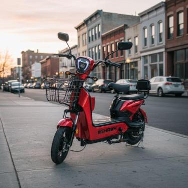 Imagem de Bicicleta Elétrica Scooter Bike 600w 48v Funcional - Wehawk, Vermelho