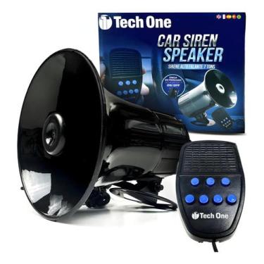 Imagem de Sirene Alto Falante Carro Megafone 7 Tons Som Policia Alarme - Tech On