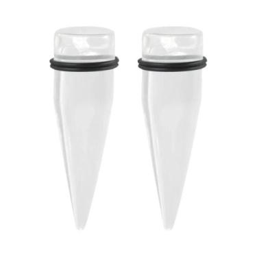 Imagem de Alargador De Orelha Em Acrílico Espiral Preto E Branco 12mm-24mm, Expa