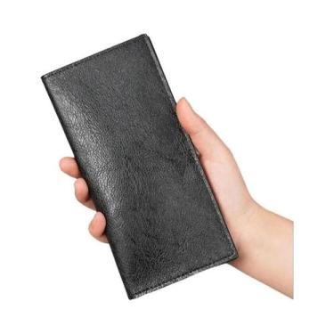 Imagem de Carteira Masculina Ultrafina Longa, Estilo Retrô, Com Múltiplos Cartõe