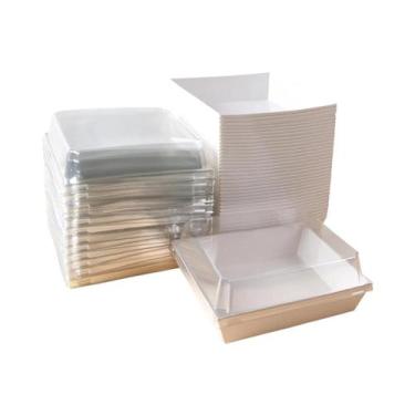 Imagem de Conjunto De Caixas Para Embalagem De Bolos Pequenos E Muffins Com Tamp