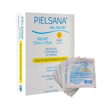 Imagem de Curativo Gaze de Rayon com Óleo A.G.E. - Tam. 7,5cm x 7,5cm  Pielsana