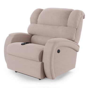 Imagem de Poltrona do Papai Reclinável Napoli Power Elétrica USB Veludo Rosê FH1 - D'Rossi