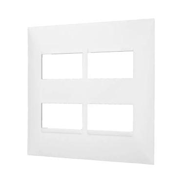 Imagem de Placa 2+2 Postos Separados 4x4 Branca Legrand Pial Plus