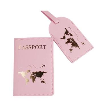 Imagem de Conjunto De Capa De Passaporte Em Couro PU Para Casais, Etiqueta De Ba