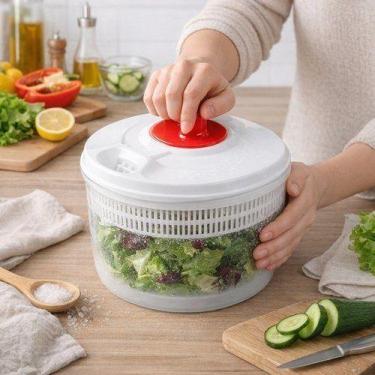 Imagem de Centrifugador Secador Salada Escorredor Bacia Cesto Sugador Água Bacia