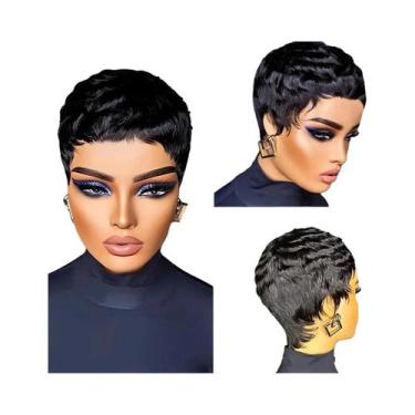 Imagem de Perucas De Cabelo Humano Com Corte Pixie Para Mulheres Negras, Perucas