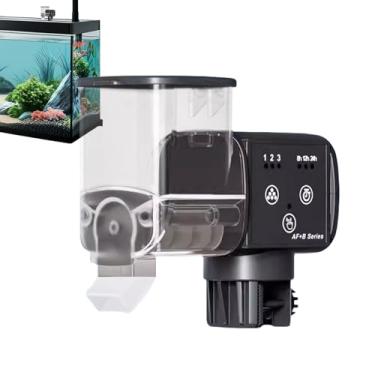 Imagem de Alimentador de peixes | Dispensador de alimentador de peixes de aquário | Dispensador automático inteligente e preciso à prova d'água para alimentação de lagos de vegetais e tartarugas de férias