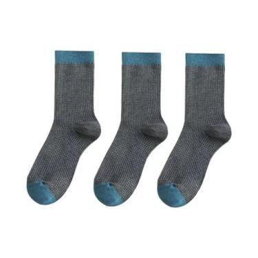 Imagem de Meias Masculinas De Cano Médio Estilo Harajuku Quentes Para Outono/Inv