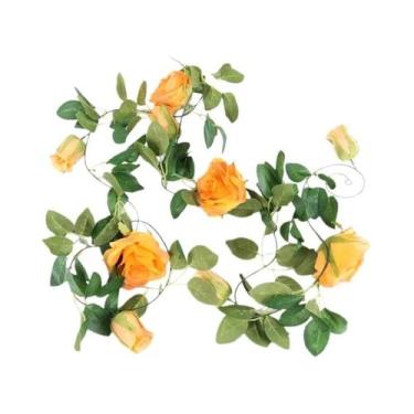 Imagem de Guirlanda Floral Artificial Rosa Pink 2/4m, Cordão De Flores Falsas Pa