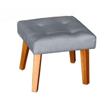 Imagem de Puff Banqueta Decorativa Glamour Dubai Com Pés Quadrado Cinza
