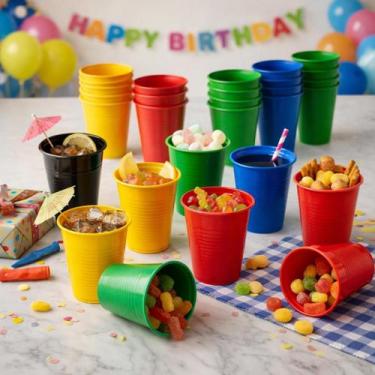 Imagem de 50 Copos Descartáveis 200ml Festa Aniversário e eventos deco - BELLO F