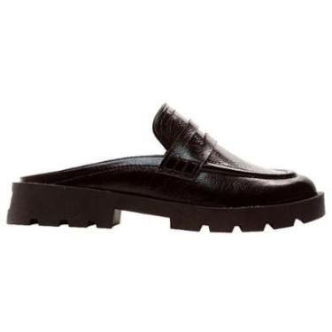 Imagem de Mule em Couro Preto Tratorado Cecconello-Feminino