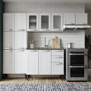 Imagem de Cozinha Completa Aço Com Pia 14 Ptas 2 Gav Múltipla Branco