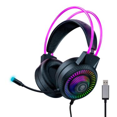 Imagem de Headset Gamer Bright Flame - com Microfone - 7.1 Canais - Conector USB - LED RGB - Preto - GHP010