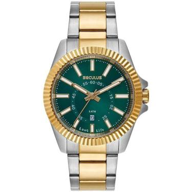 Imagem de Relógio SECULUS Aço Catraca Facetada 44264GPSVBA3-Masculino