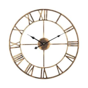 Imagem de Relógio De Parede Moderno Grande 3D Com Números Romanos Silencioso Ret