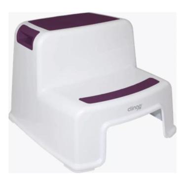 Imagem de Escada Infantil 2 Degrau Banquinho Banheiro Clingo Cor Rose