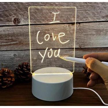 Imagem de Luminária LED Interativa para Escrita com Caneta Lousa - Quadro Criati