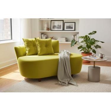 Imagem de Namoradeira Sofá Feijão Suria 150cm Orgânica Suede Amarelo - Mansão De