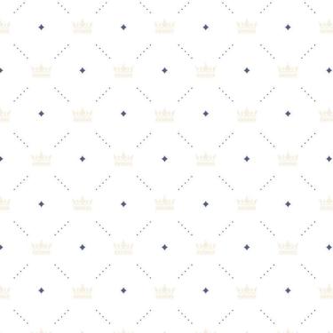 Imagem de Papel De Parede Branco E Azul Com Coroa Infantil Adesivo