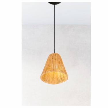 Imagem de Luminária De Teto Palha Para Decoração Quarto Sala Hall Formato Cone -