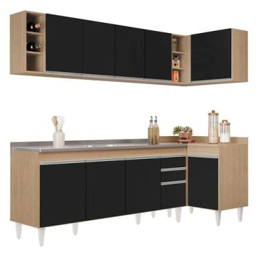Imagem de Armário de Cozinha Modulado de Canto Esquerdo 5 Peças Cp54 com Pia Ino