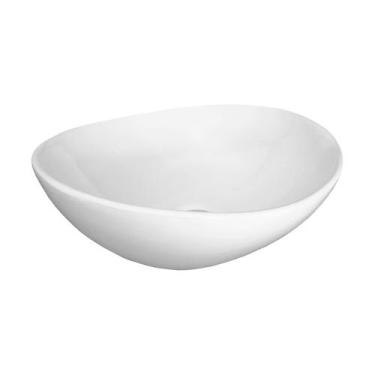 Imagem de Cuba para Banheiro Cerâmica Branca Oval 40cm Reno RC 8002