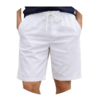 Imagem de Bermuda Masculina Sarja com Elástico e Cordão - Ekcess, Branco, G