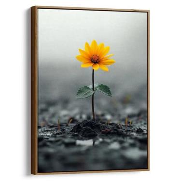 Imagem de Quadro decorativo Flor - Girassol Falso Solitário no Horizonte Nublado