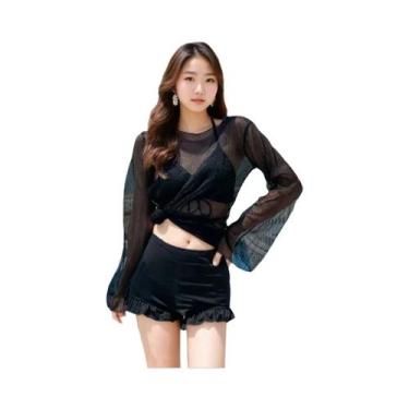 Imagem de Maiô Feminino De Uma Peça Em Cor Sólida, Estilo Conservador Com Ajuste