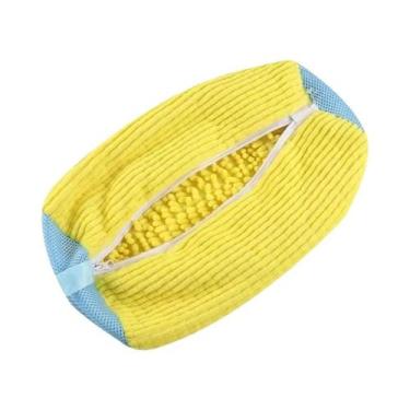 Imagem de Saco De Lavagem Para Máquina De Lavar Sapatos Com Zíper Amarelo E Azul