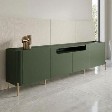 Imagem de Rack para TV 260cm com 4 Portas Lisas 100% MDF Pés em Metal - Casa Lar