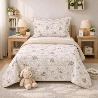 Imagem de Cobreleito Colcha Solteiro Altenburg Infantil Malha Fio Penteado 100% 