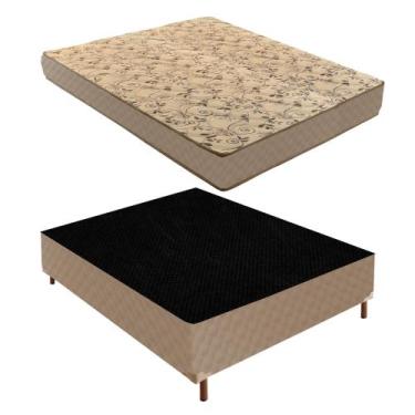 Imagem de Cama Box Casal com Colchão D33 Unique Duoface 18x138x188cm e Base Júli