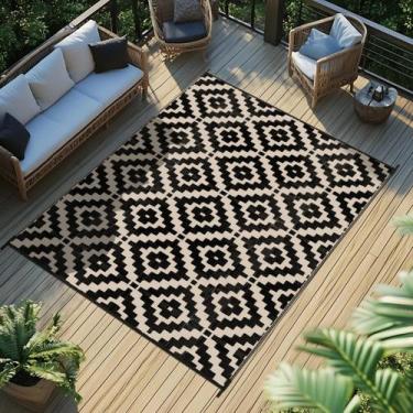 Imagem de Tapete ao ar livre Favoyard 152x244 cm impermeável reversível