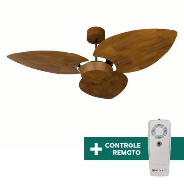 Imagem de Ventilador de Teto Com Controle Remoto Natuvent Dahlia No Light 3 Pás 