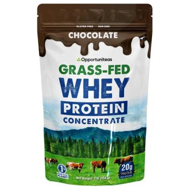 Imagem de Proteína de soro de leite em pó Opportunites Chocolate alimentado com capim 454g-Unissex