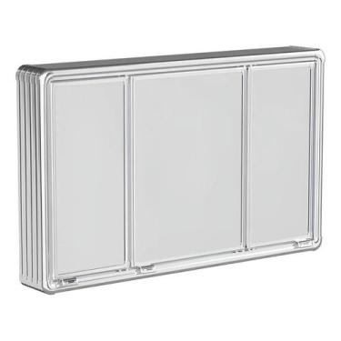 Imagem de Armário Banheiro Com Espelho Perfil Alumínio 3 Portas Astra - Congratu