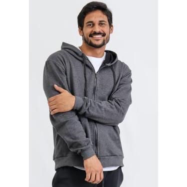 Imagem de Blusa Moletinho Com Zíper MAIS VENDIDO - Techmalhas, Grafite, G