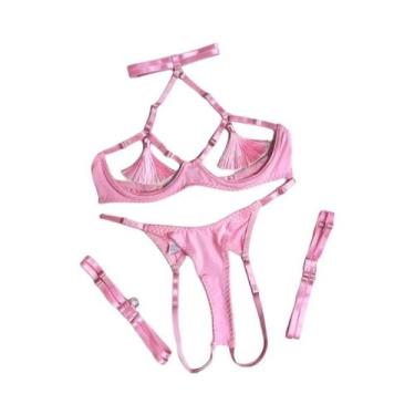 Imagem de Conjunto De Lingerie Sexy Em Renda Para Mulheres, Sutiã E Calcinhas, C