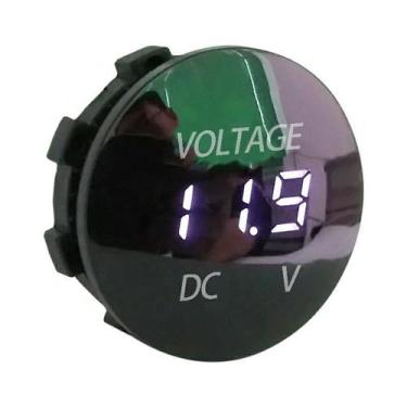 Imagem de Voltímetro Digital 12V Mede de 5 a 48V Display ABS À Prova Dágua - Giw