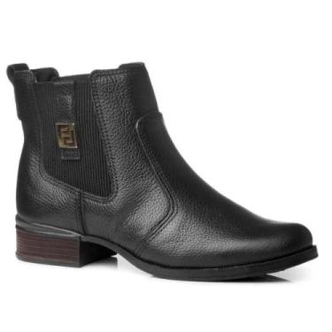 Imagem de Bota Feminina Pegada Salto Baixo CB Burnished Preta  282003, 35