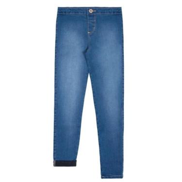 Imagem de Calça Jeans com Elastano Infantil Feminina - Alakazoo, 6, Jeans